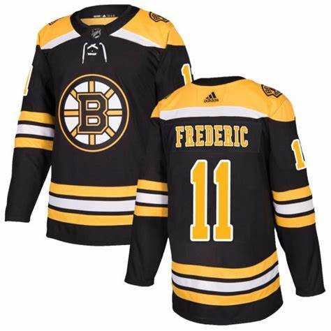 Men's Boston Bruins #11 Trent Frederic Black Stitched Jersey Dzhi